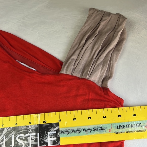 Bar III One-Shouldered Party Dress in Red Bodycon Jersey ruched sleeveless mini - Picture 12 of 15